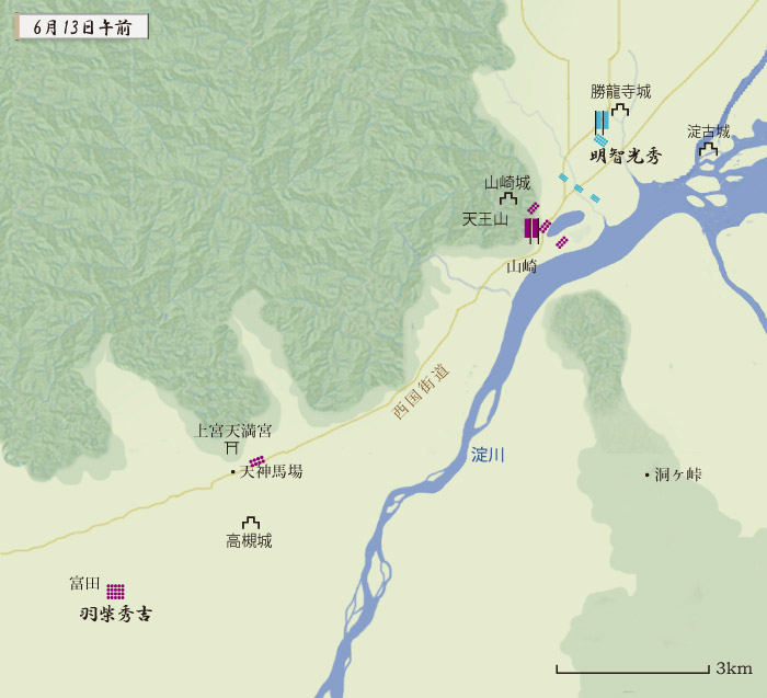 山崎の戦い地図