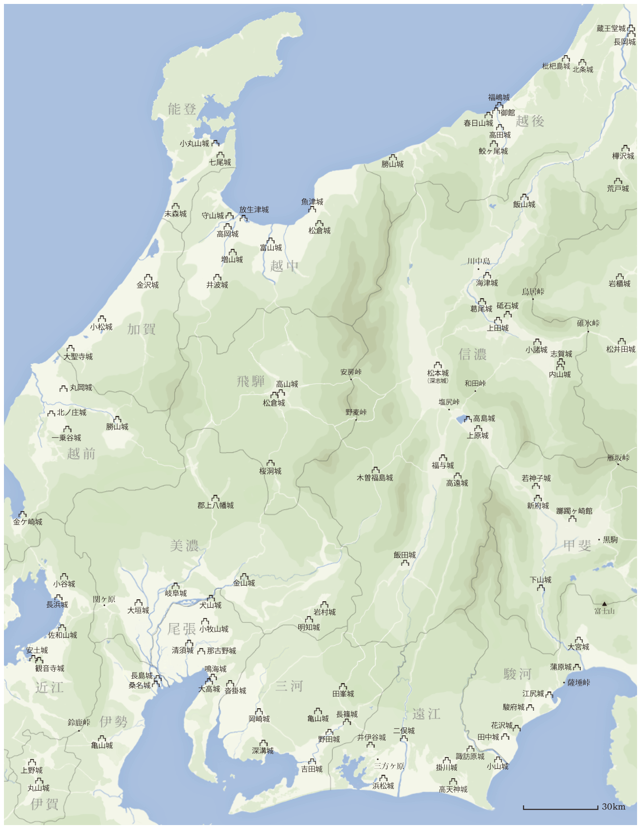 中部地方の城マップ 戦国時代勢力図と各大名の動向ブログ