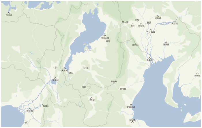 関ヶ原の戦い-周辺地図