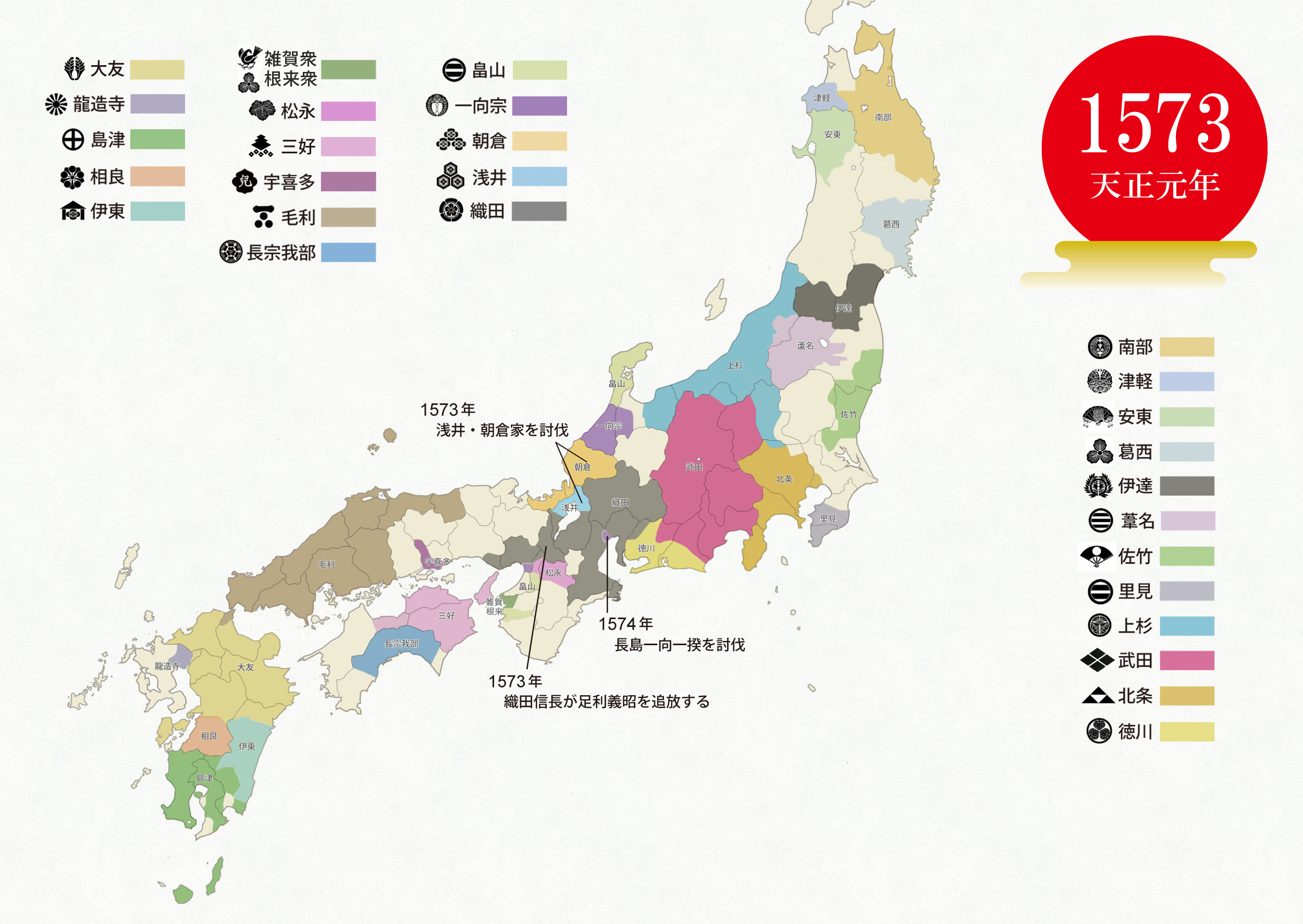 1573年勢力図
